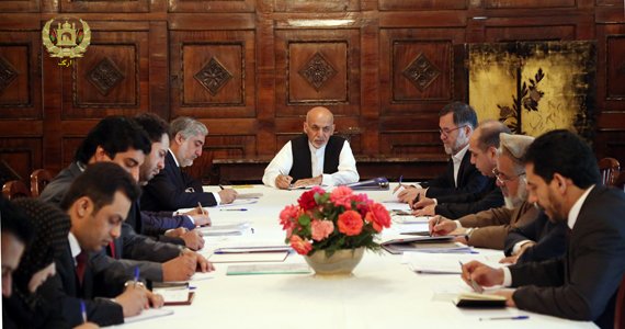 جلسۀ فرماندهی کل قوای مسلح تحت ریاست محمد اشرف غنی رئیس جمهوری کشور، در ارگ دایر شد