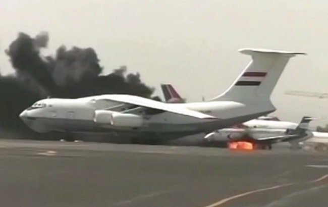 بمباران فرودگاه صنعا هنگام فرود هواپیمای ایران