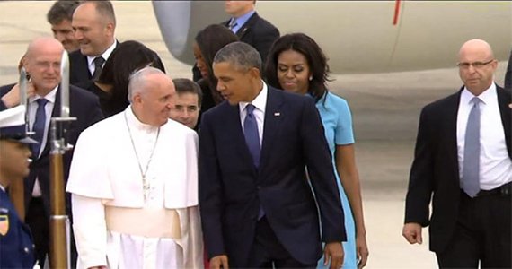 اوباما در فرودگاه به استقبال پاپ رفت