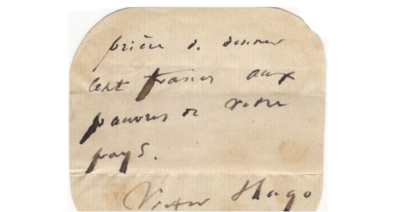 دست نوشته ویکتور هوگو در حمایت از بینوایان حراج شد