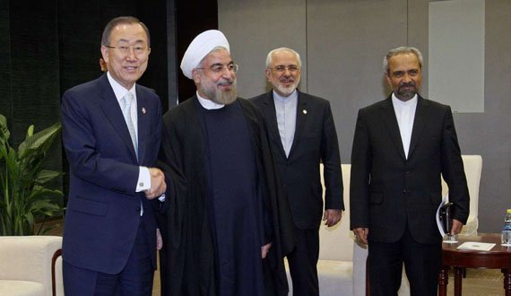 دیدار حسن روحانی و بان کی مون پیرامون اوضاع سوریه