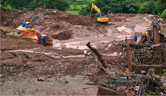 لغزش زمین در هند جان ۴۵ تن را گرفت