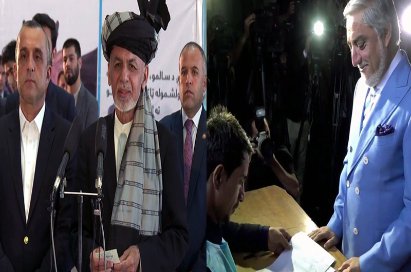 رهبران حاکم در افغانستان رای خود را به صندوق‌های رای انداختند